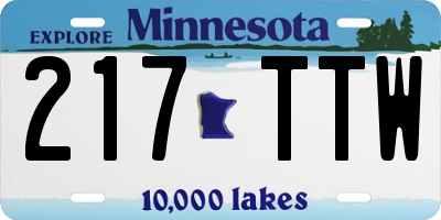 MN license plate 217TTW