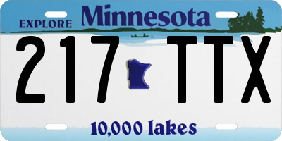 MN license plate 217TTX