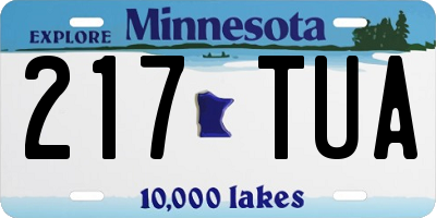 MN license plate 217TUA