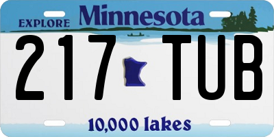 MN license plate 217TUB