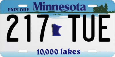 MN license plate 217TUE