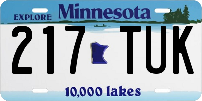MN license plate 217TUK