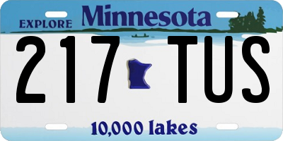 MN license plate 217TUS