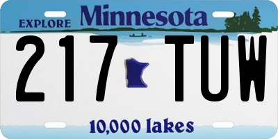 MN license plate 217TUW