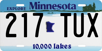MN license plate 217TUX
