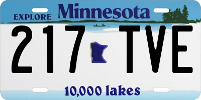 MN license plate 217TVE