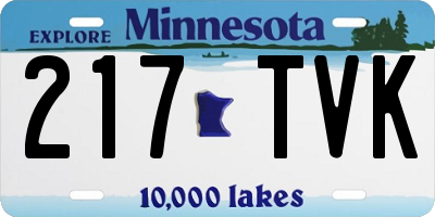 MN license plate 217TVK