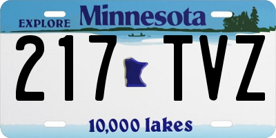 MN license plate 217TVZ