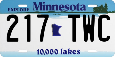MN license plate 217TWC