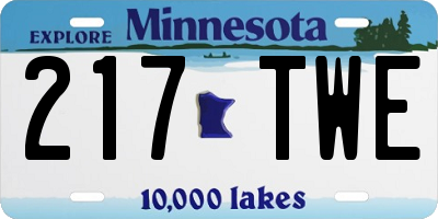 MN license plate 217TWE