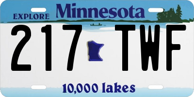 MN license plate 217TWF