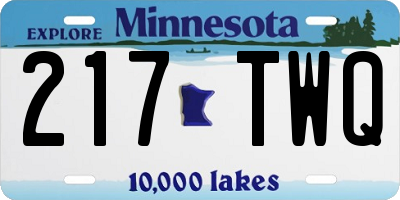 MN license plate 217TWQ