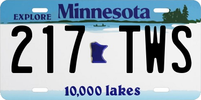 MN license plate 217TWS