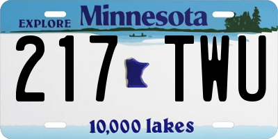 MN license plate 217TWU