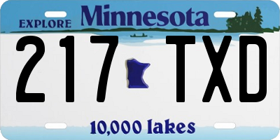 MN license plate 217TXD