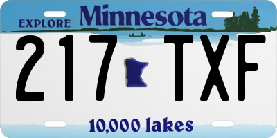 MN license plate 217TXF