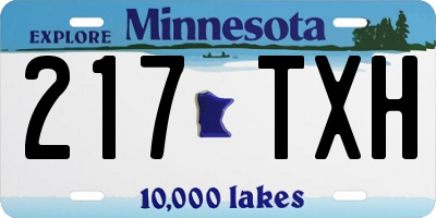 MN license plate 217TXH