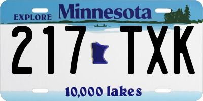 MN license plate 217TXK