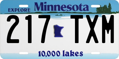 MN license plate 217TXM