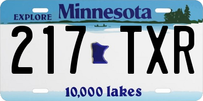 MN license plate 217TXR
