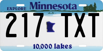 MN license plate 217TXT