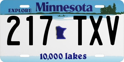 MN license plate 217TXV