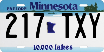 MN license plate 217TXY