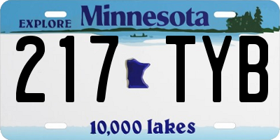 MN license plate 217TYB