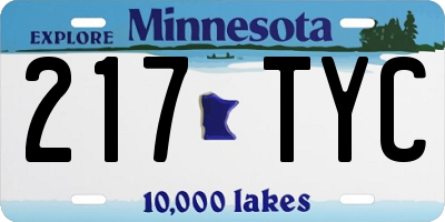 MN license plate 217TYC