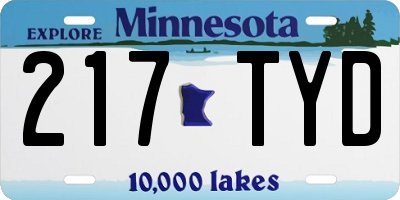 MN license plate 217TYD