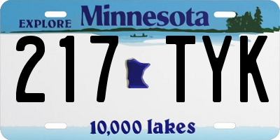 MN license plate 217TYK
