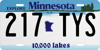MN license plate 217TYS