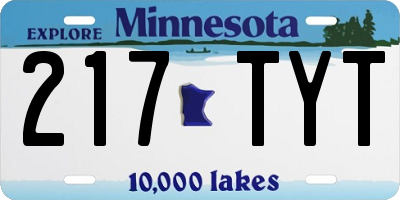 MN license plate 217TYT
