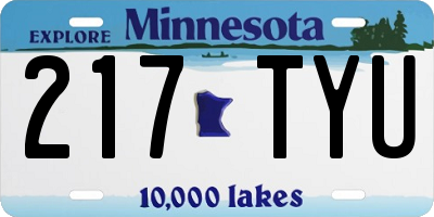 MN license plate 217TYU