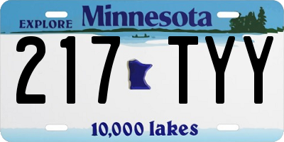 MN license plate 217TYY