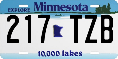MN license plate 217TZB