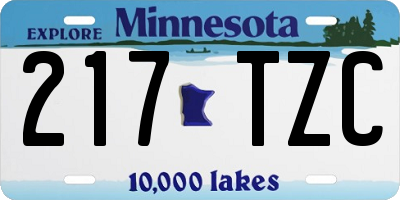 MN license plate 217TZC