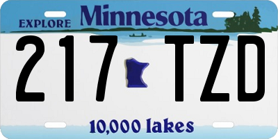 MN license plate 217TZD