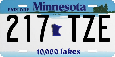 MN license plate 217TZE