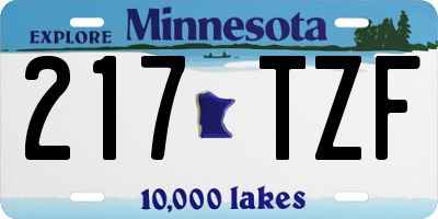 MN license plate 217TZF