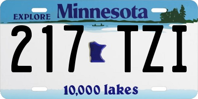 MN license plate 217TZI