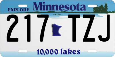 MN license plate 217TZJ