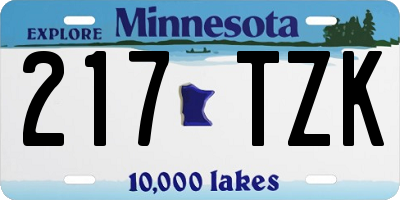MN license plate 217TZK