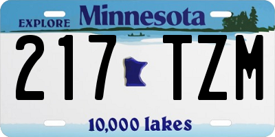 MN license plate 217TZM