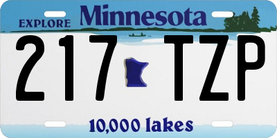 MN license plate 217TZP