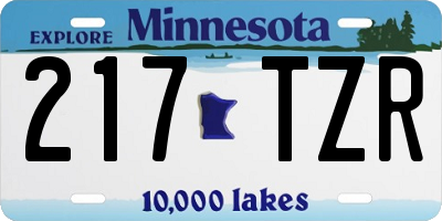 MN license plate 217TZR