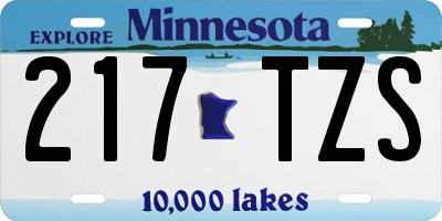 MN license plate 217TZS