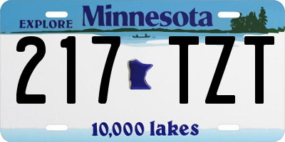 MN license plate 217TZT