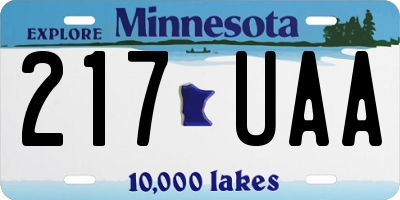MN license plate 217UAA