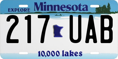 MN license plate 217UAB